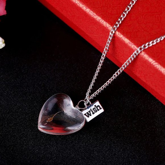 Glass Heart Wish Necklace - Picture 2 of 4
